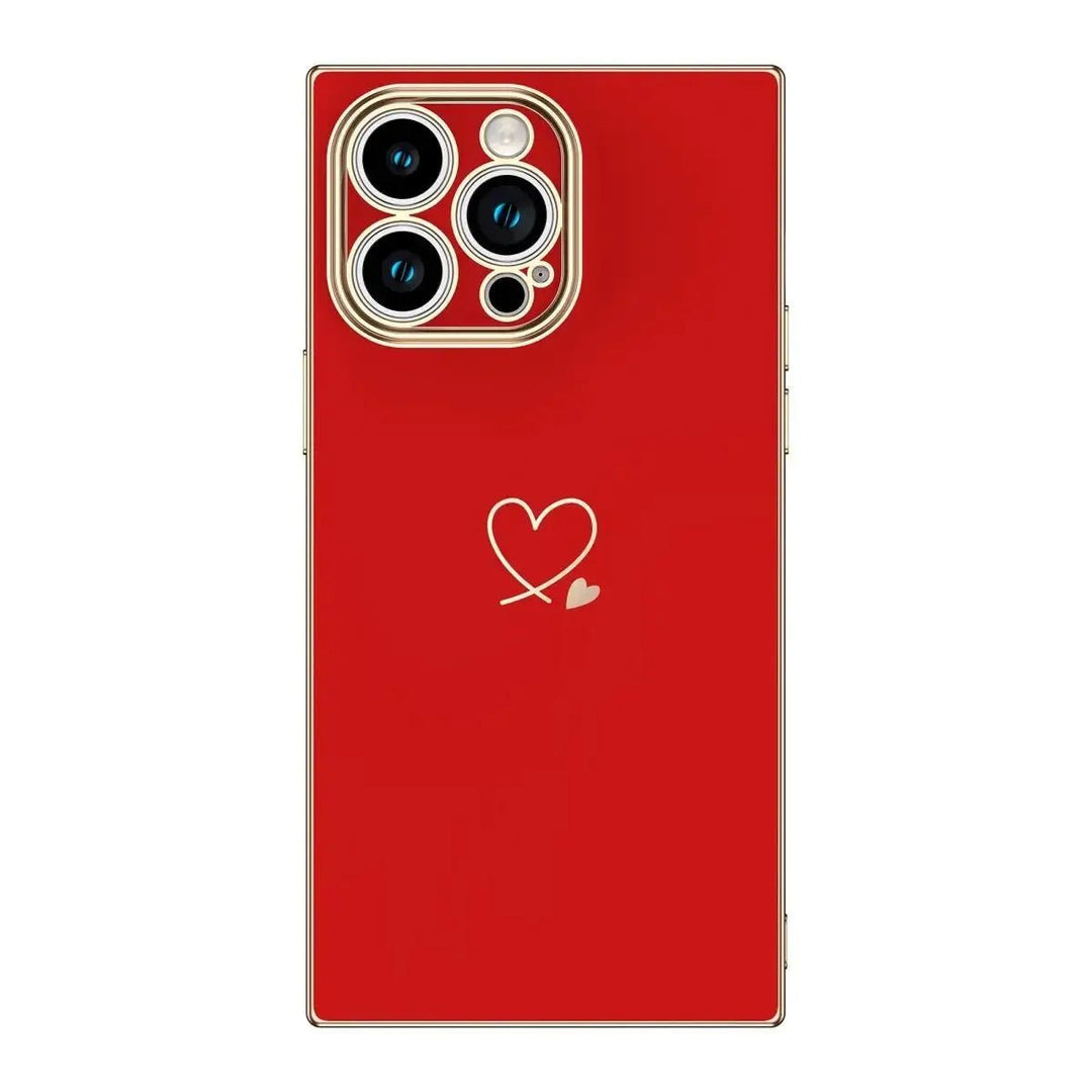 Plated Love Rectangle iPhone Case COCOMII