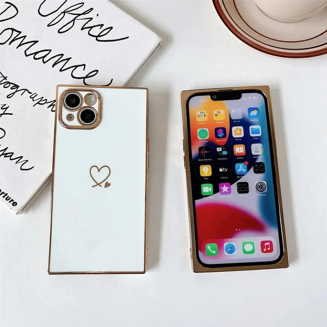 Plated Love Rectangle iPhone Case COCOMII