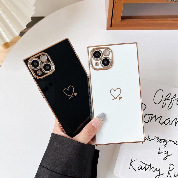 Plated Love Square iPhone Case - COCOMII