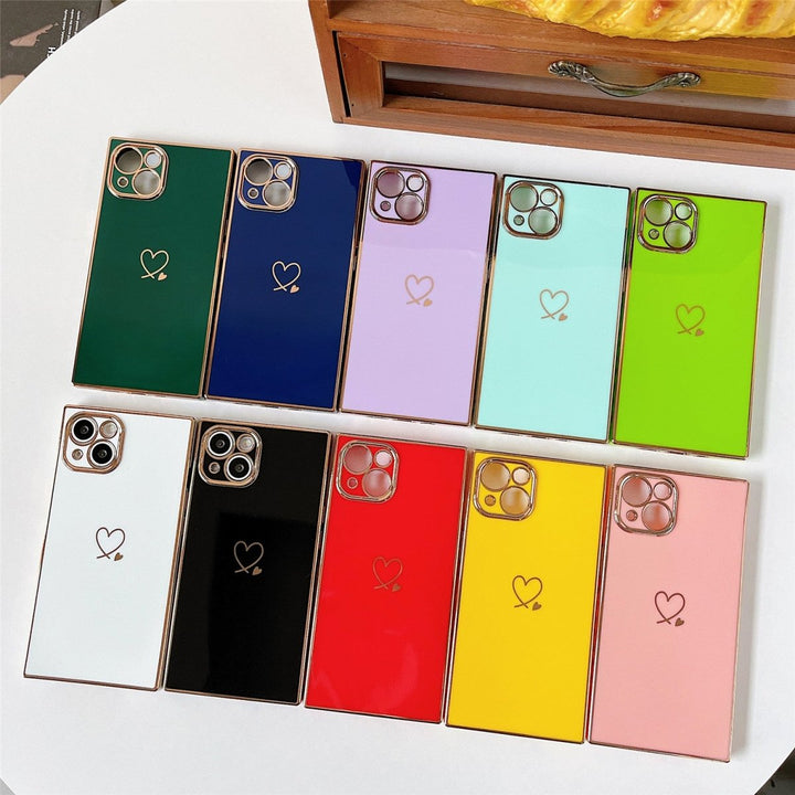 Plated Love Square iPhone Case - COCOMII