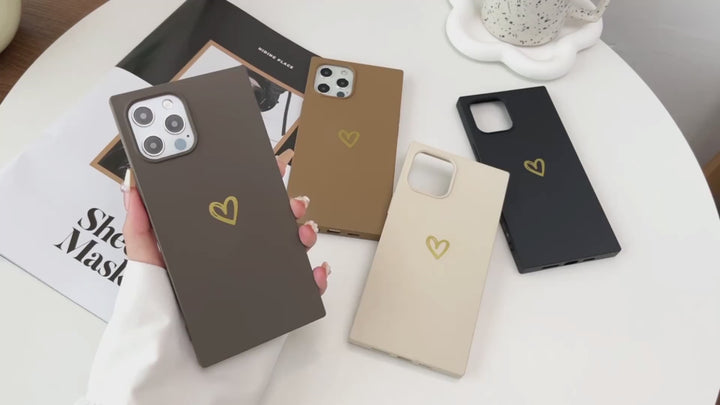 Silicone Love Rectangle iPhone Case